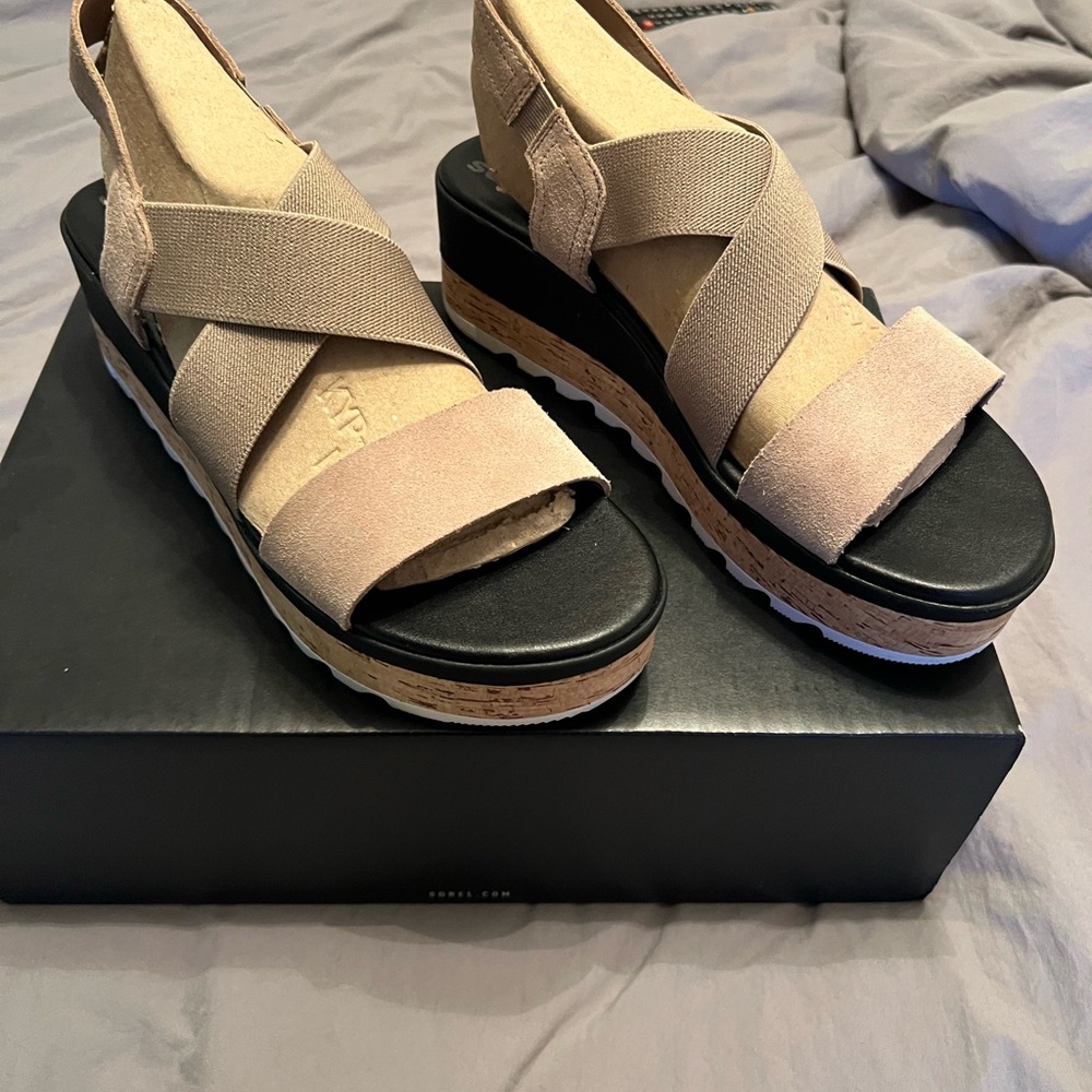 Beige Platform Sandals